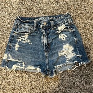 american eagle denim mom shorts